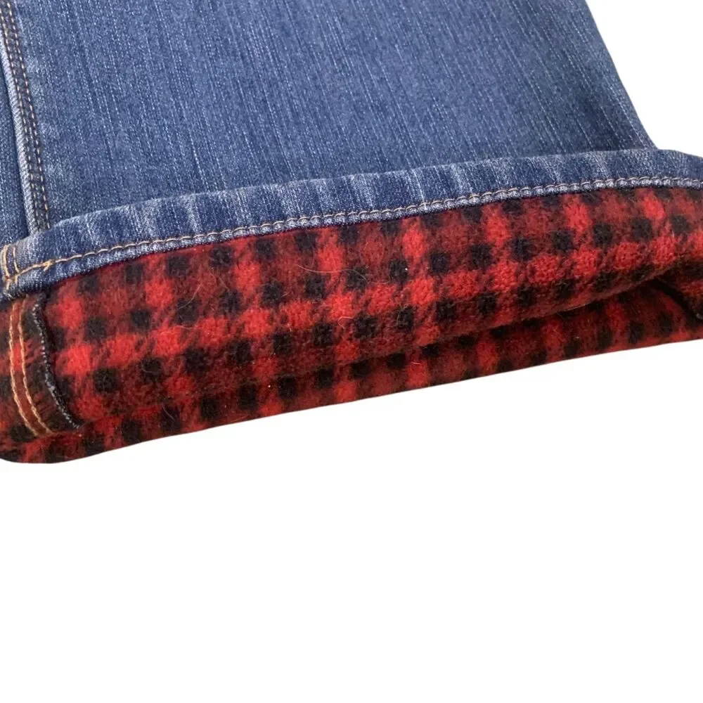 Natural Reflections Womens Flannel Lined Medium Wash Jeans 16 Outdoors Workwear